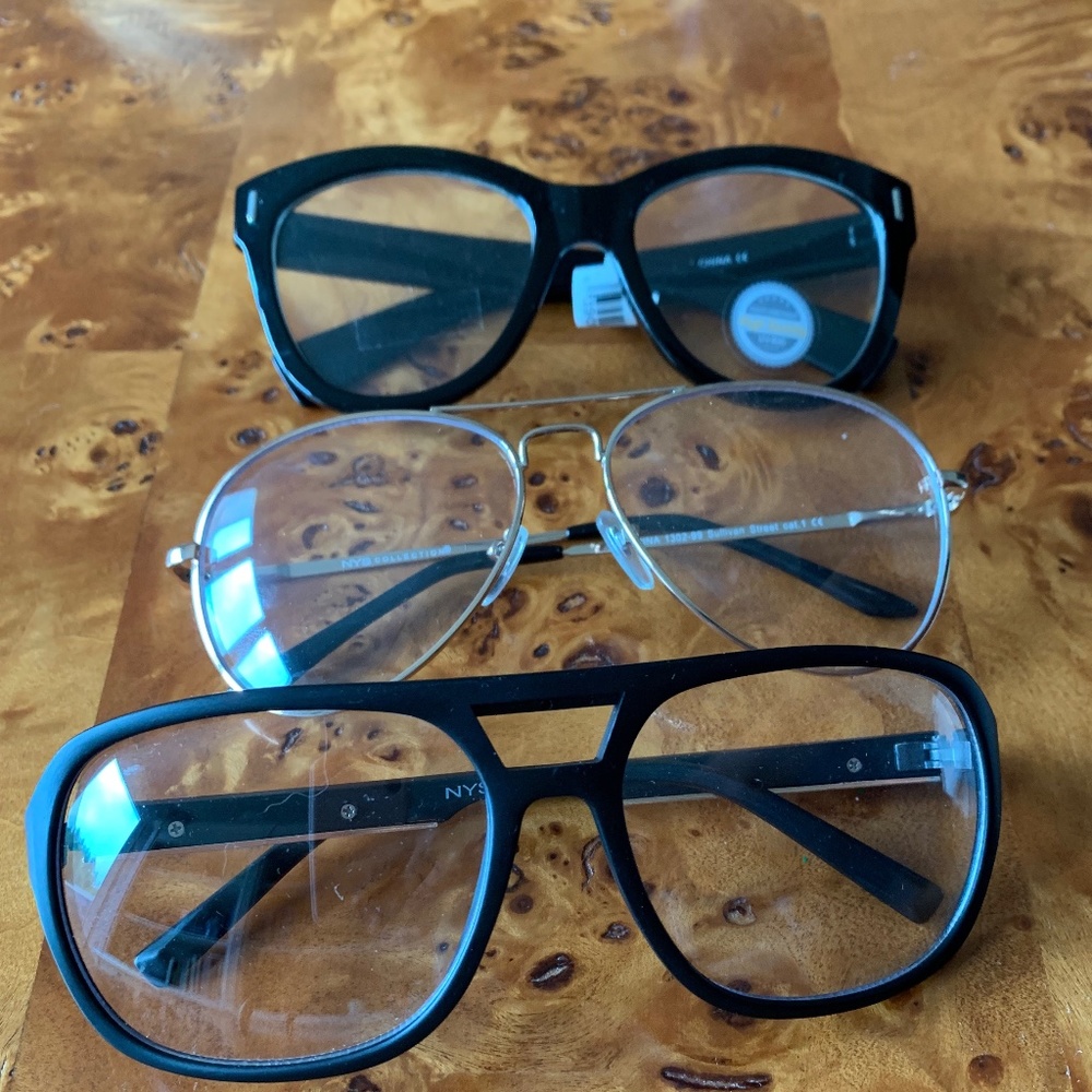 Aviator eye glasses bundle clear no prescription